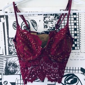 Wine red/burgundy lace bralette (bra)